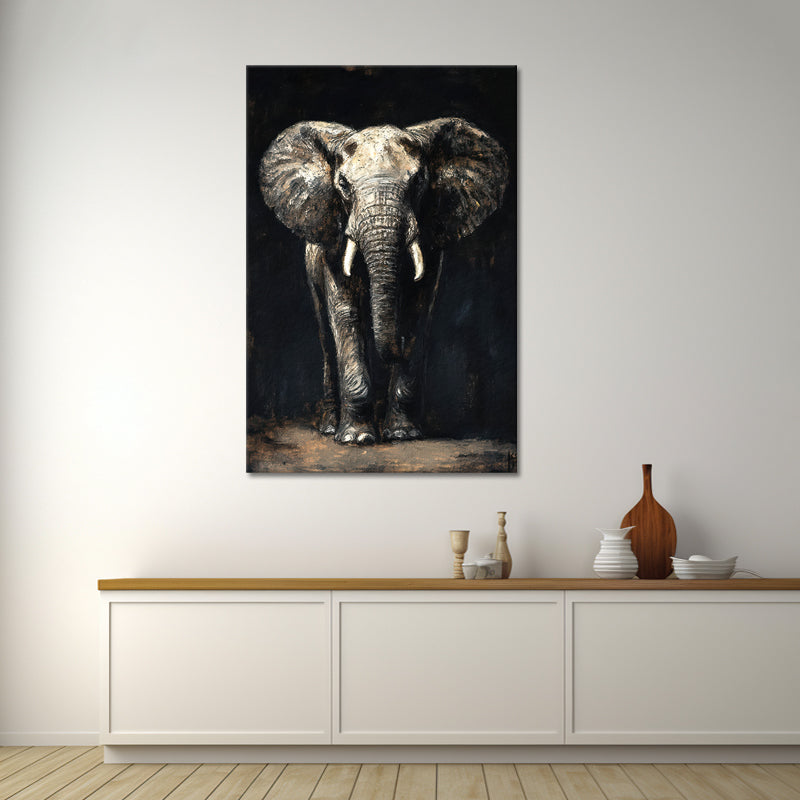 Olifant in zwart