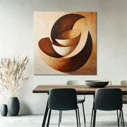 Abstract schilderij aardetinten