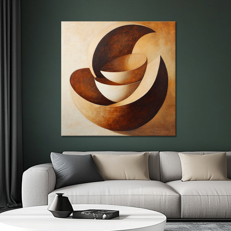 Abstract schilderij aardetinten
