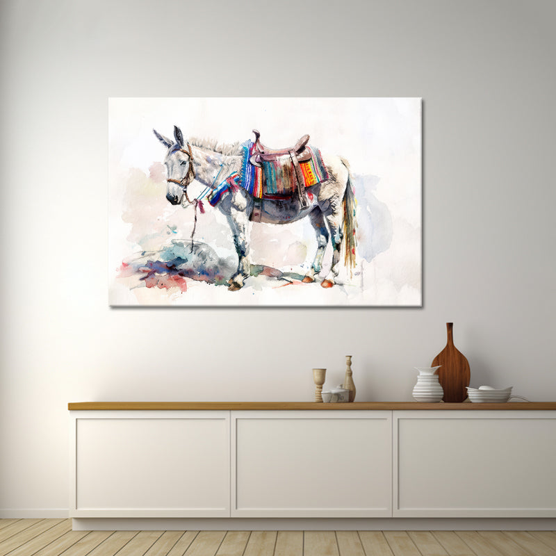 Aquarel Schilderij Ezel