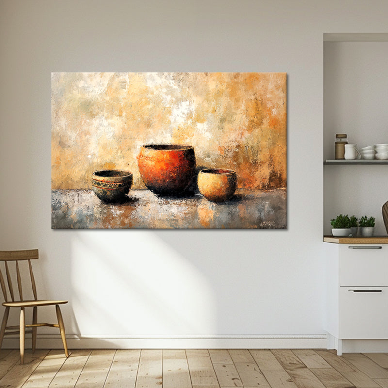 Drie decoratieve potten