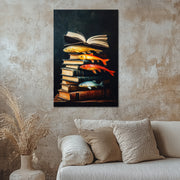 Bücher und Fischen