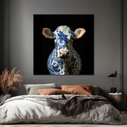 Koe in delfts blauw schilderij