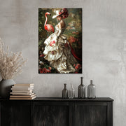 Schöne Frau mit Flamingo