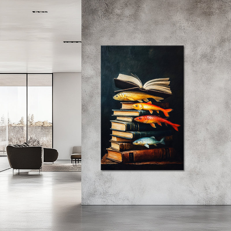 Bücher und Fischen