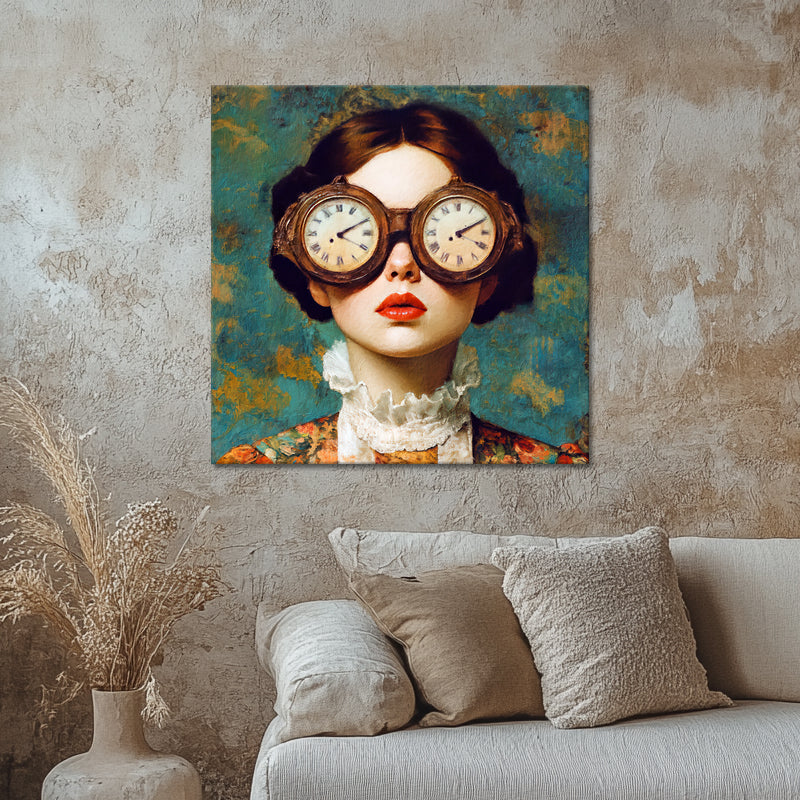 Vrouw met vintage klok