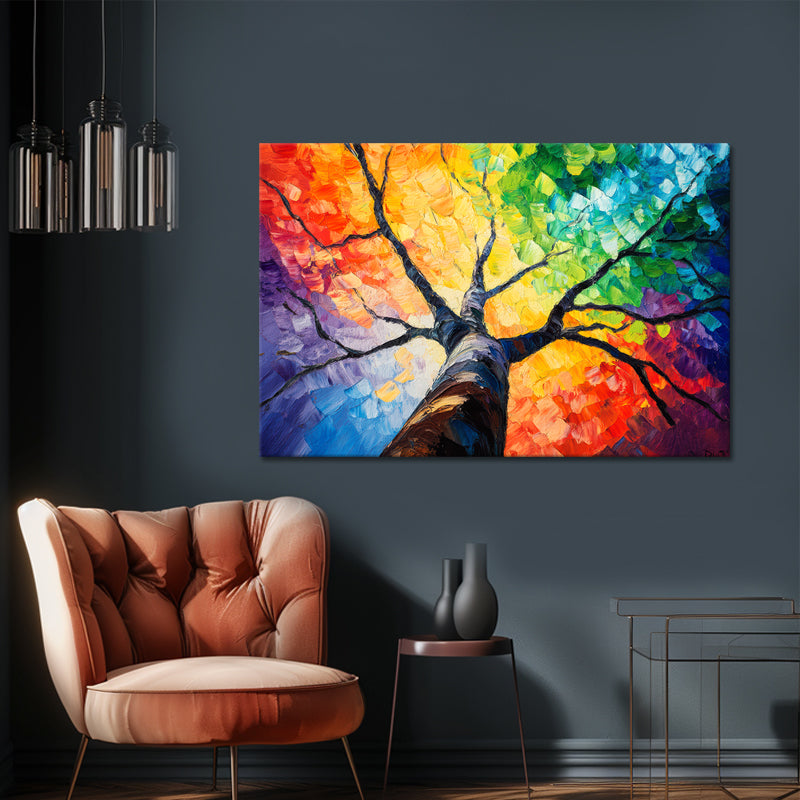Schilderij Kleurrijk boom II