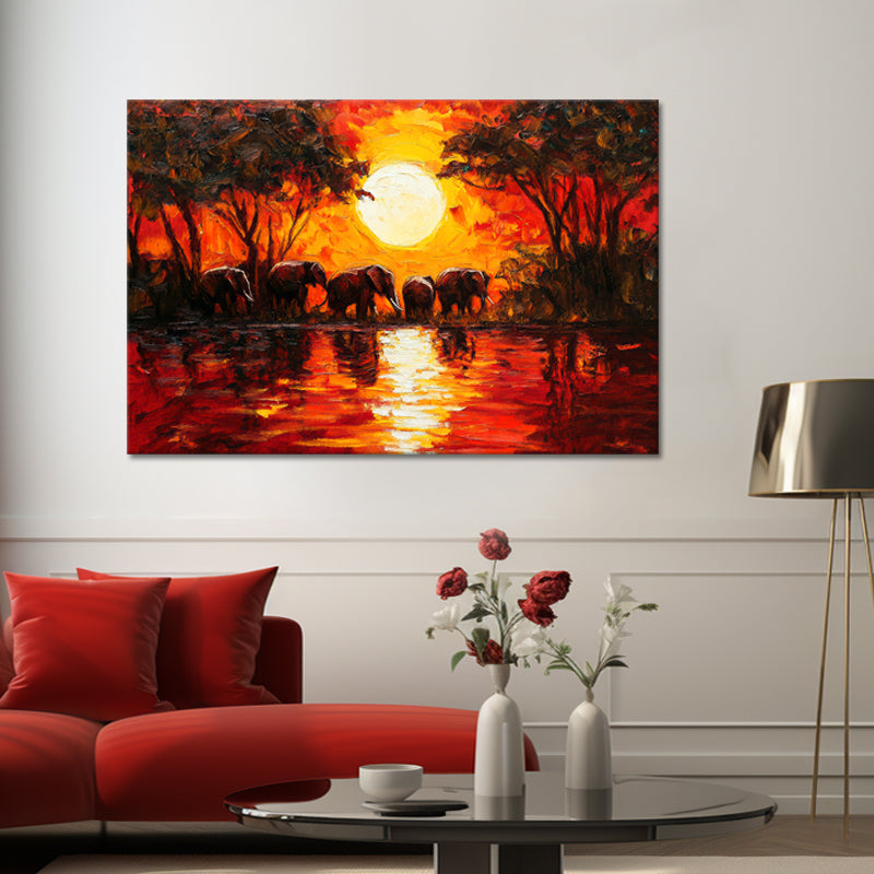 Sonnenuntergang in der Savanne