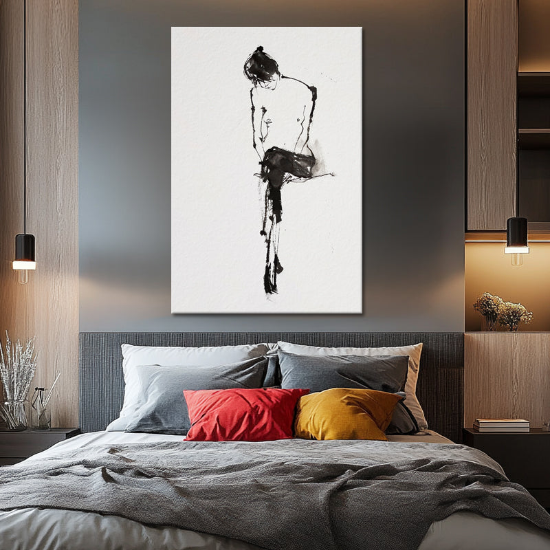 Vrouw in zwart en wit