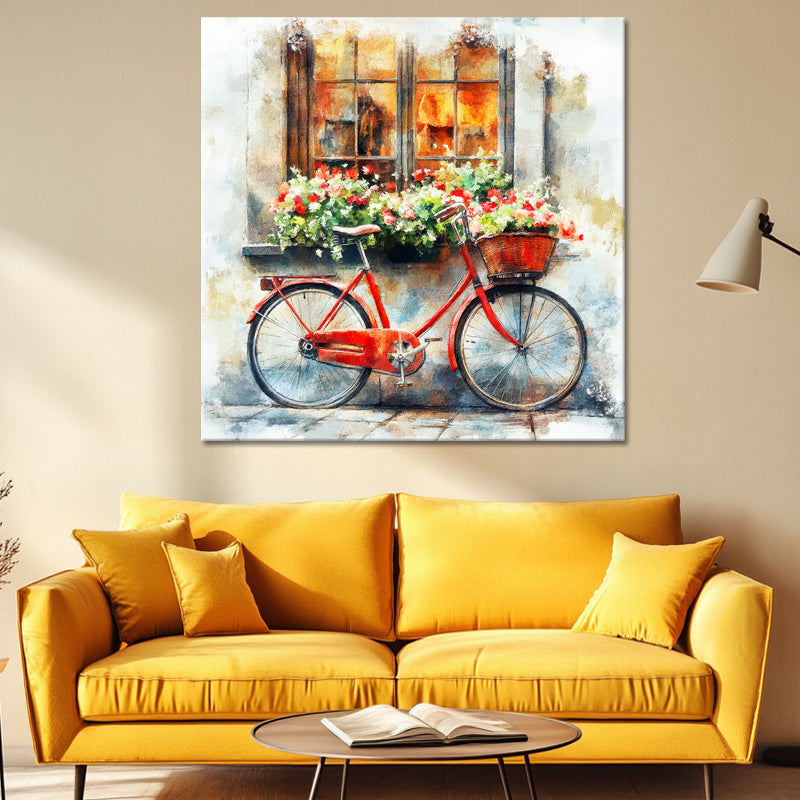 Fiets met bloemen