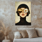 Frau mit Helm