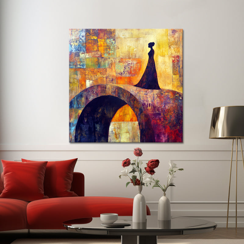 Frau auf der Brücke