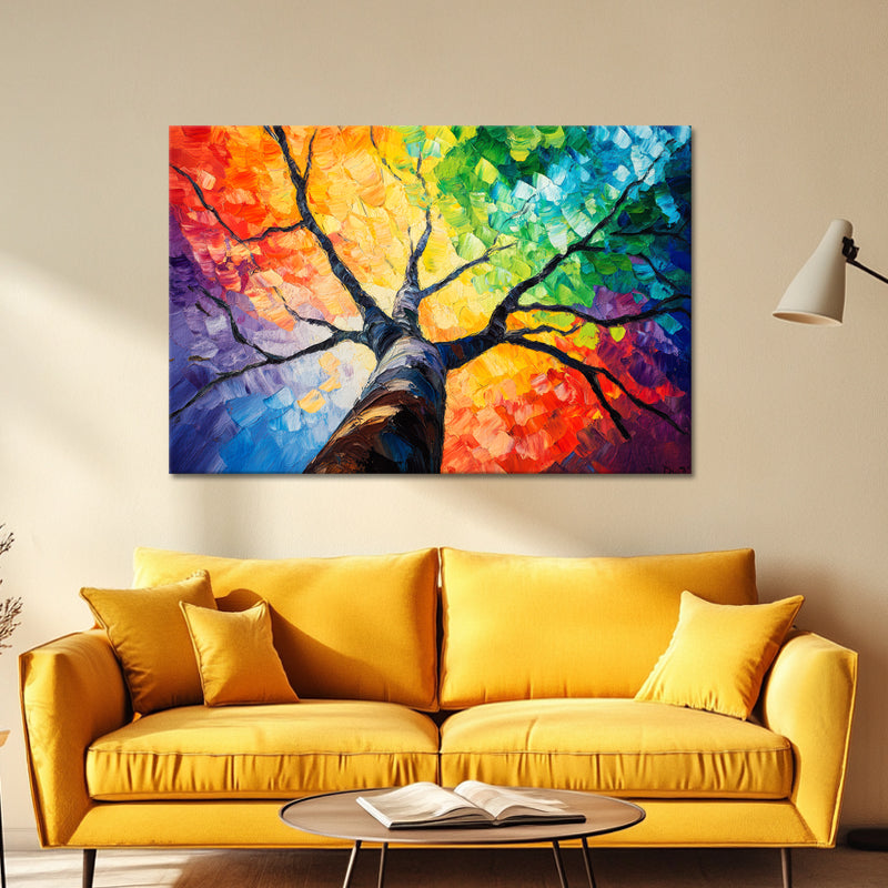 Schilderij Kleurrijk boom II