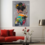 Japanische Geisha-Graffiti-Kunst