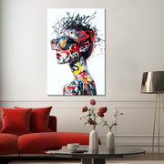 Frau in Graffiti-Art