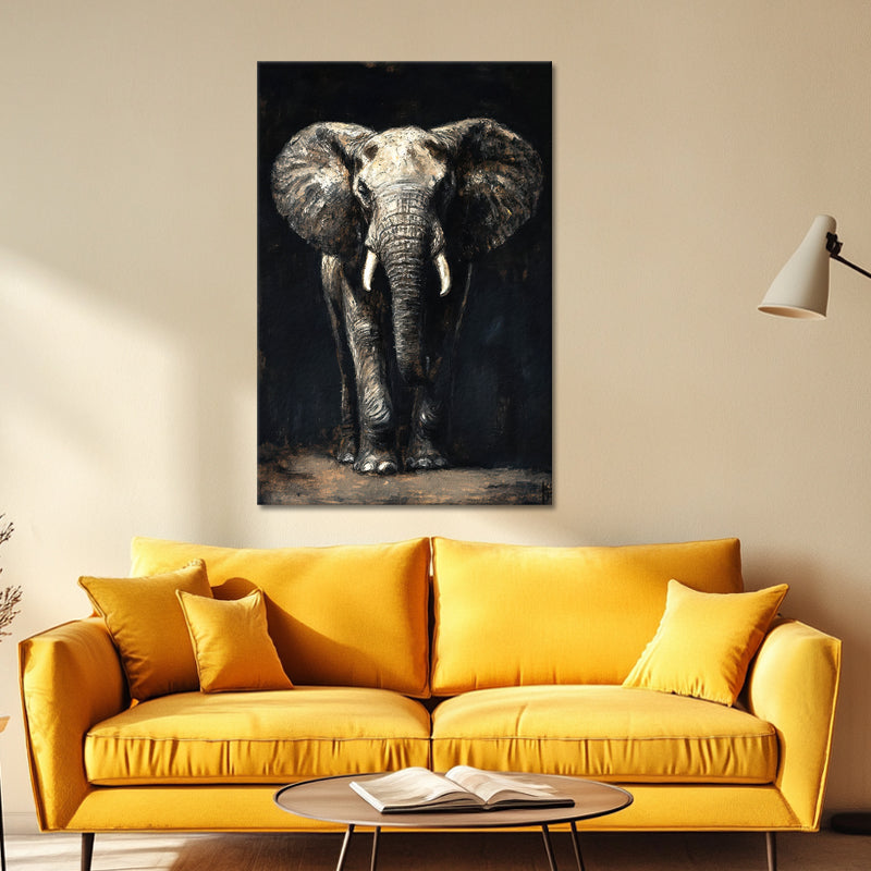 Olifant in zwart