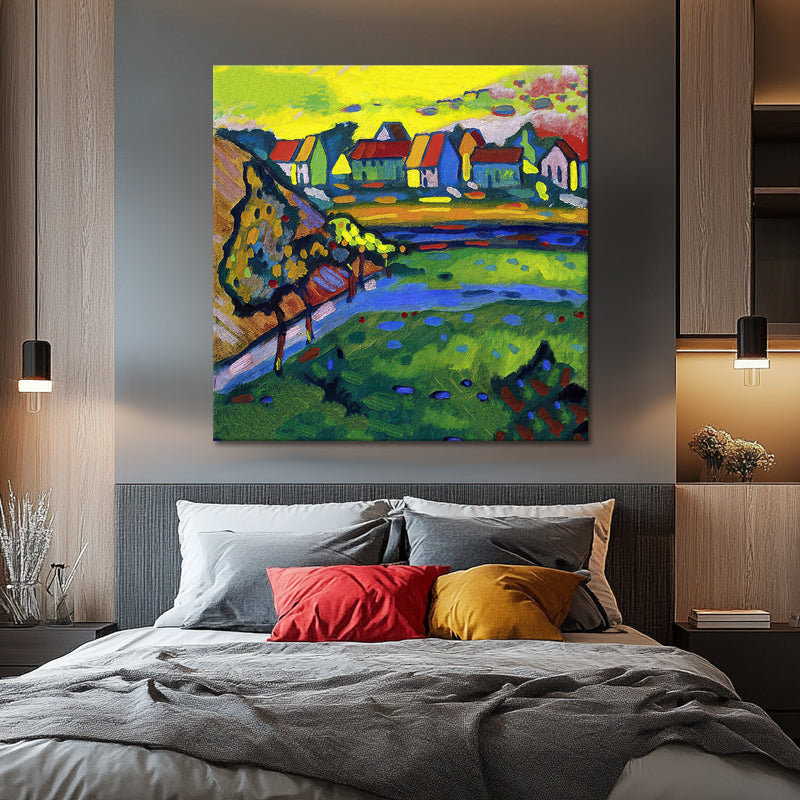 Bayerisches Dorf mit Feld - Kandinsky