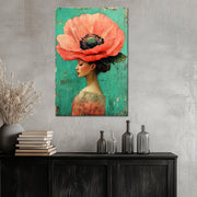 Frau mit einer großen Blume