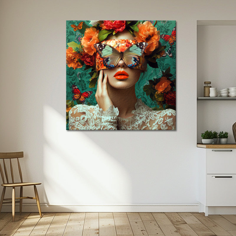 Frau mit Schmetterling-Kunst