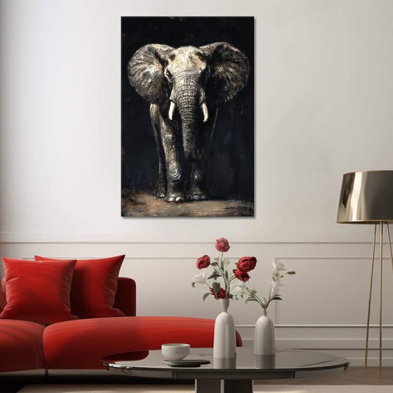 Olifant in zwart