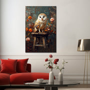 Vintage Uil schilderij