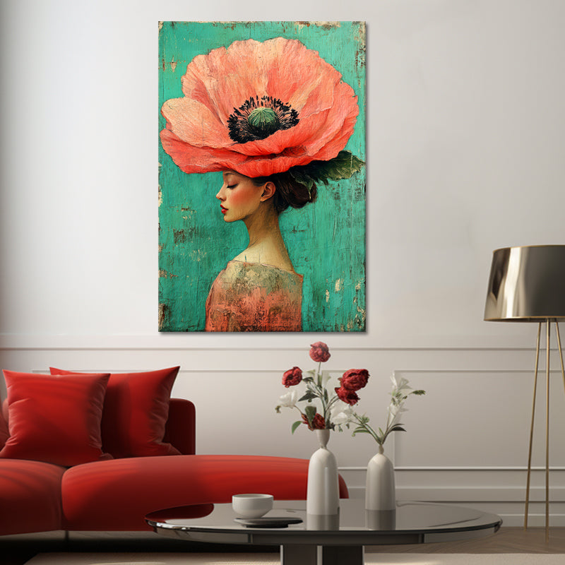 Frau mit einer großen Blume