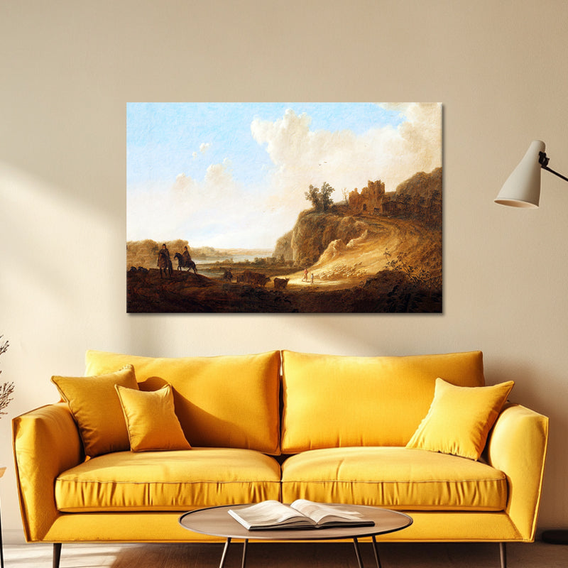 Bergachtig landschap met kasteelruïne - Aelbert Cuyp