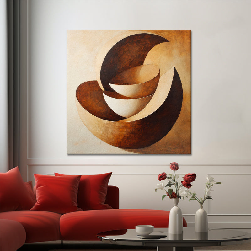 Abstract schilderij aardetinten