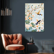 Twee vogels schilderij