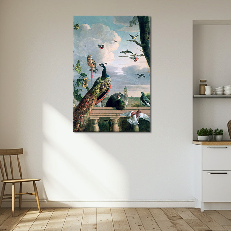 Paleis van Amsterdam met exotische vogels - Melchior d'Hondecoeter