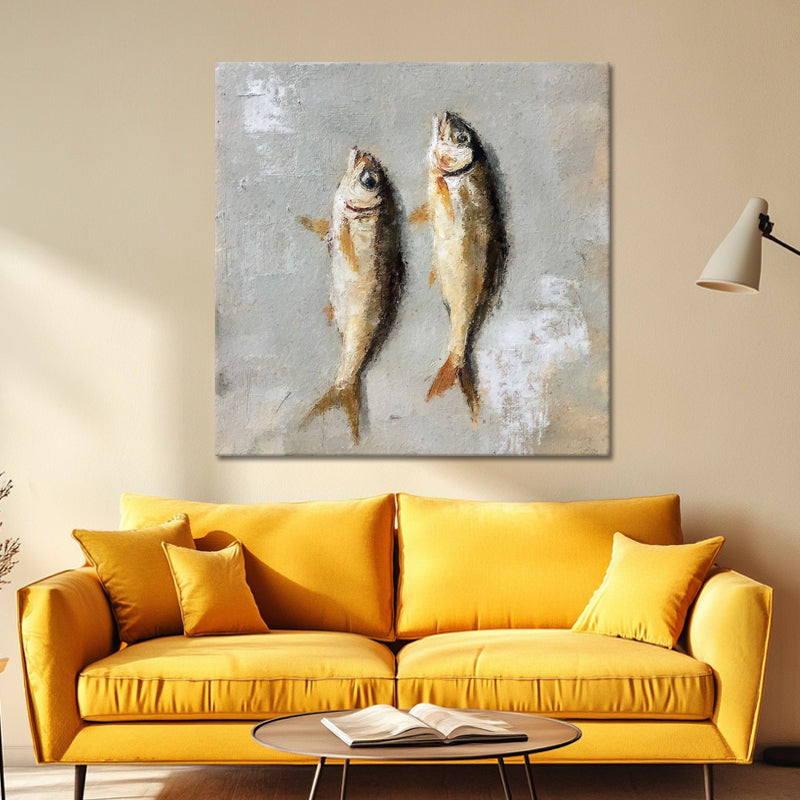 Twee vissen schilderij