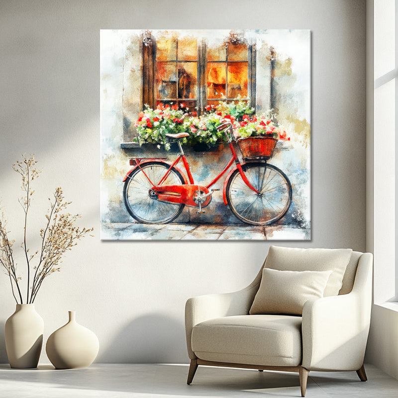 Fiets met bloemen