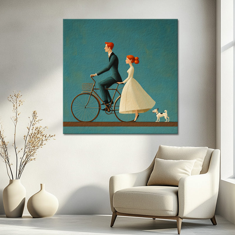 Koppel op de fiets