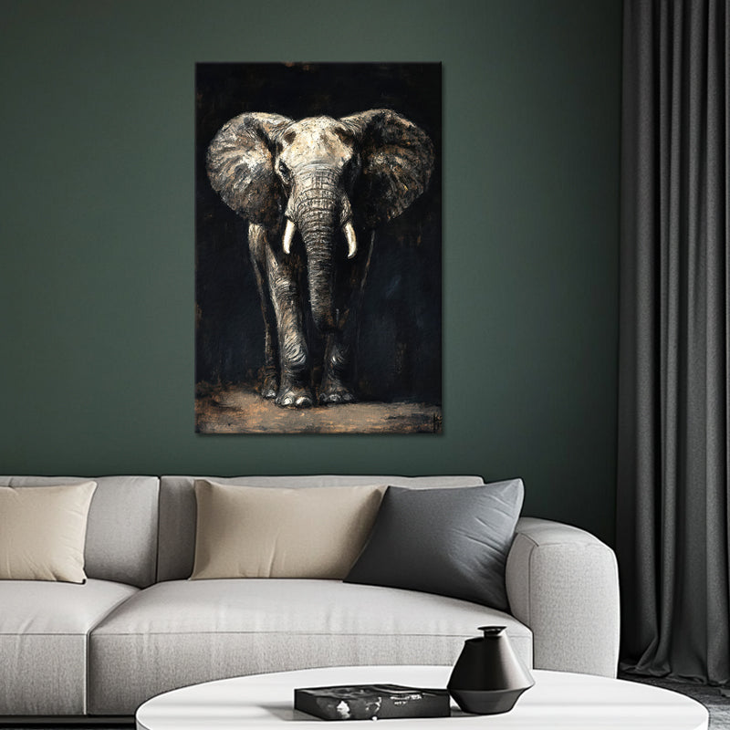Olifant in zwart