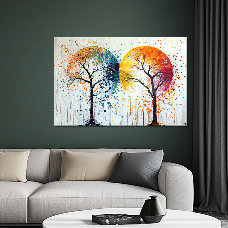 Twee bomen Art schilderij