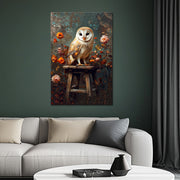 Vintage Uil schilderij