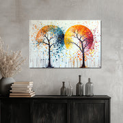 Twee bomen Art schilderij