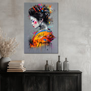 Japanische Geisha-Graffiti