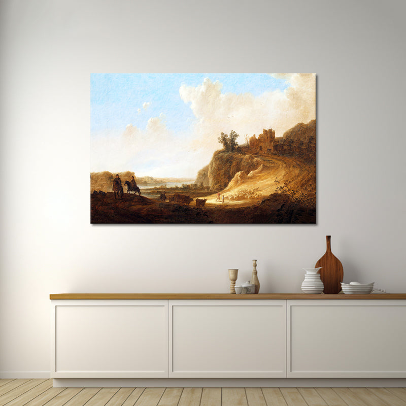 Bergachtig landschap met kasteelruïne - Aelbert Cuyp