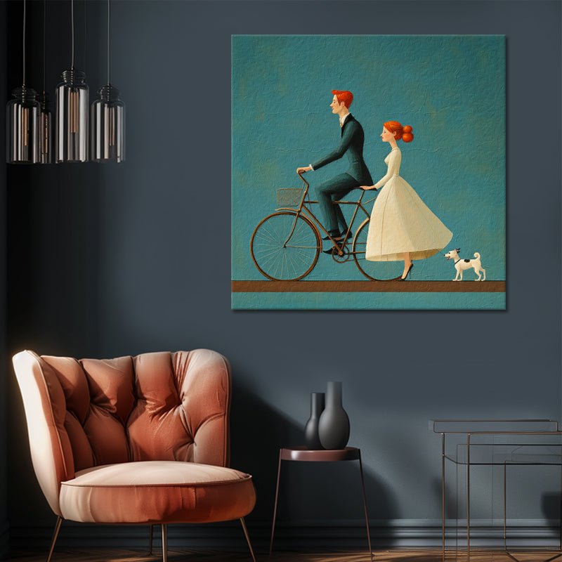 Koppel op de fiets