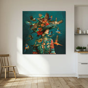 Art vrouw met vogels