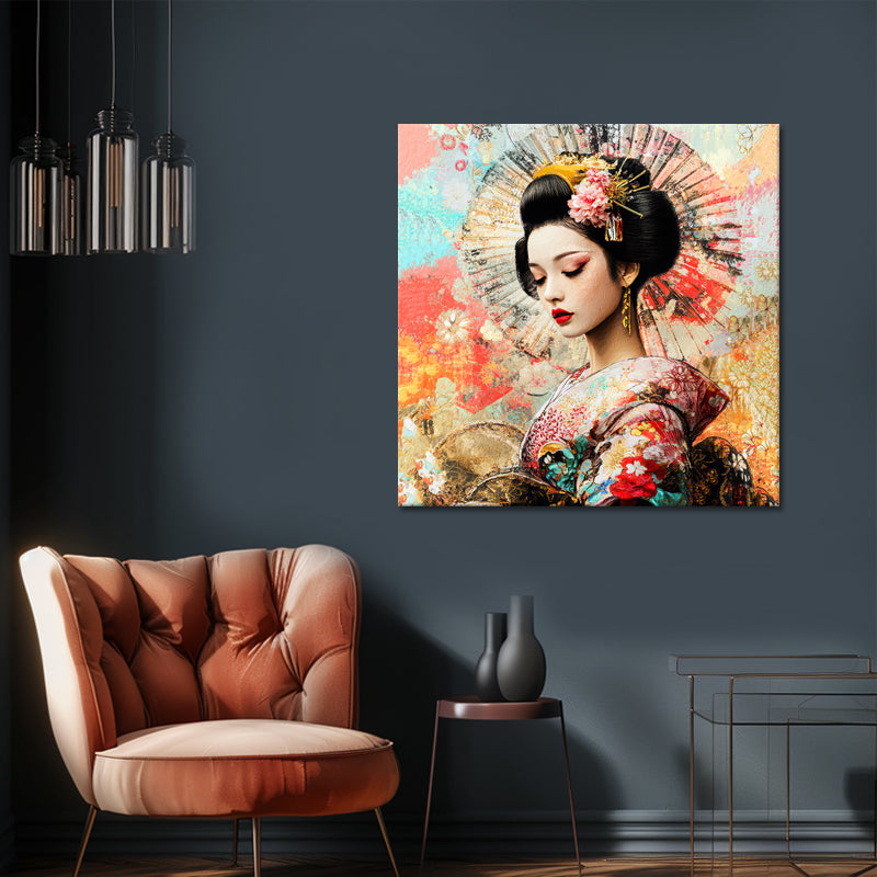 Frau im traditionellen Kimono