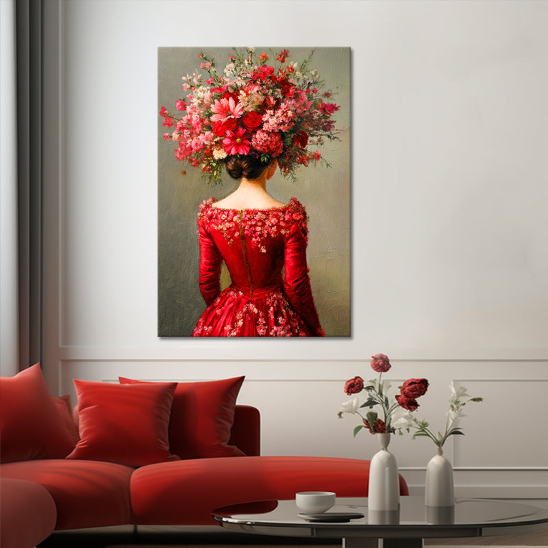 Vrouw met bloemen in het haar III
