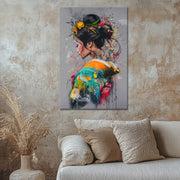 Japanische Geisha-Graffiti-Kunst