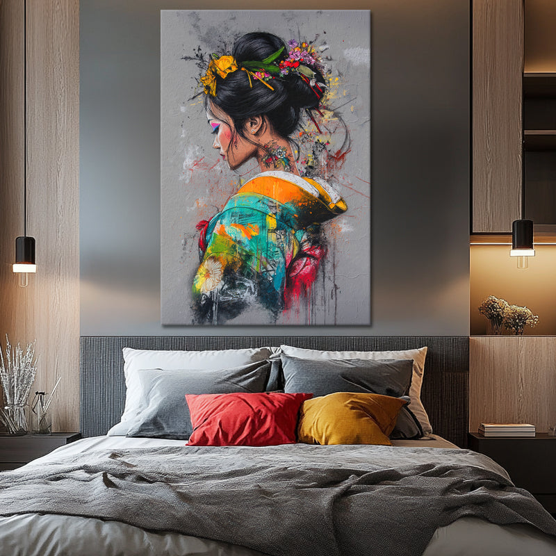 Japanische Geisha-Graffiti-Kunst