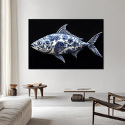 Fisch im Delfter-Blau-Stil