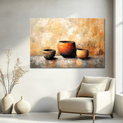 Drie decoratieve potten