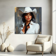Frau mit Cowboyhut