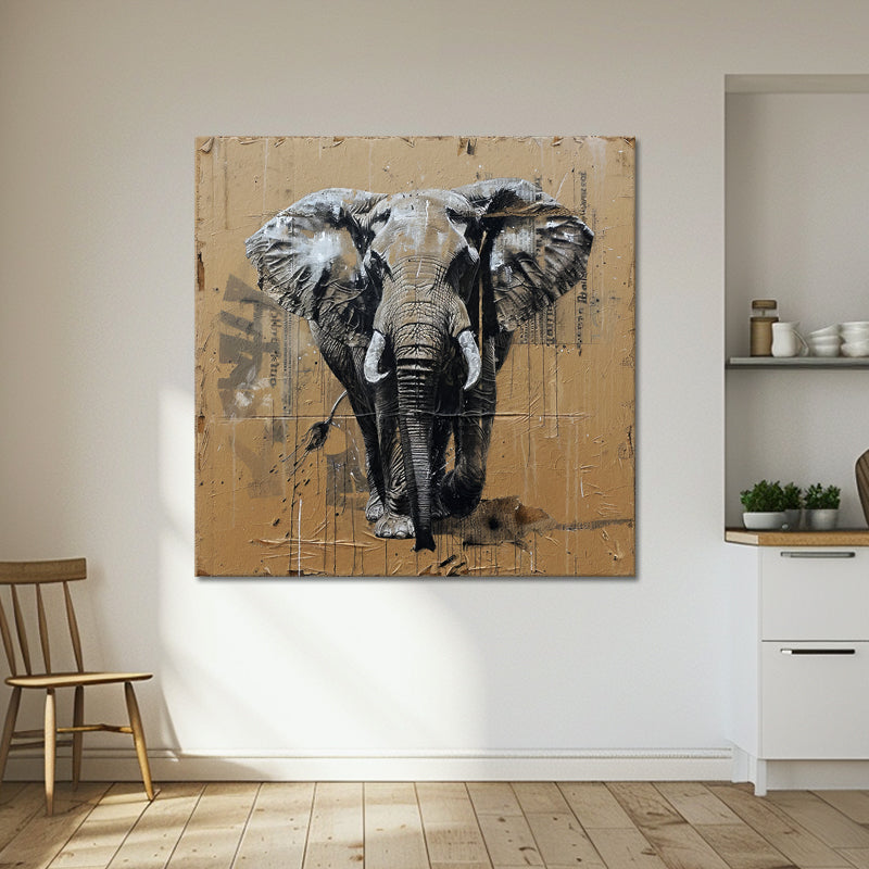 Olifant mixed media