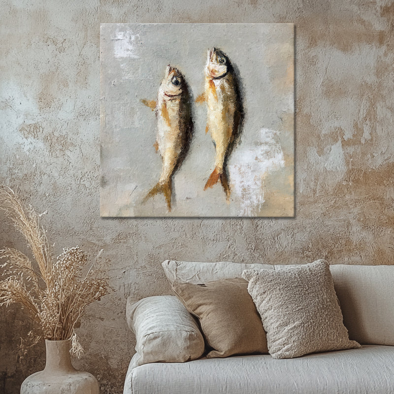 Twee vissen schilderij